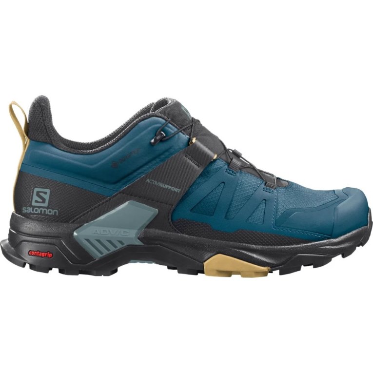 Blue / Black Salomon X Ultra 4 GTX Men\'s Hiking Shoes | PH 02479F